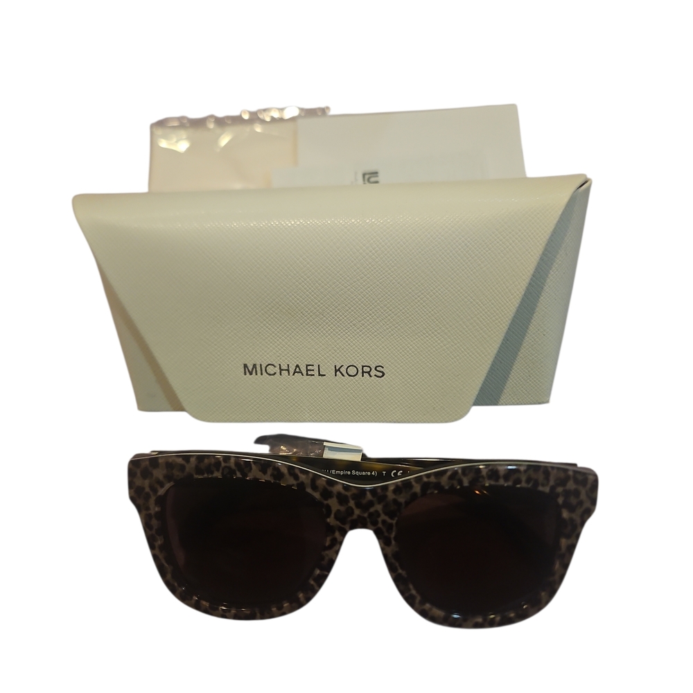 Michael Kors Woman Empire Square 2193U Authentic Leopard Print Sunglasses - Picture 4 of 13